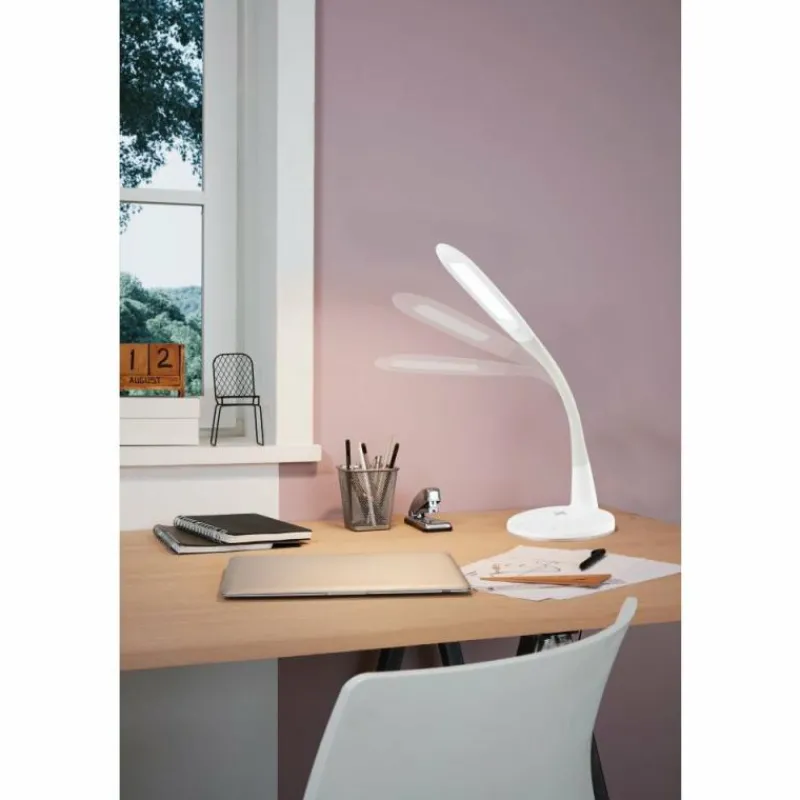 Luminaires Eglo Lampe à poser EGLO TRUNCA LED Blanc, 1 lumière, Télécommandes* Éclairage Led