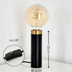 Lampes Vintages & Rétros-hofstein Lampe à poser Eichokori Cuivre, Noir, 1 lumière