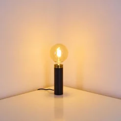 Lampes Vintages & Rétros-hofstein Lampe à poser Eichokori Cuivre, Noir, 1 lumière