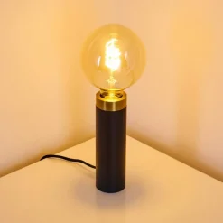 Lampes Vintages & Rétros-hofstein Lampe à poser Eichokori Cuivre, Noir, 1 lumière