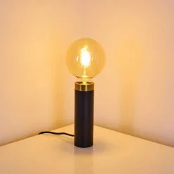 Lampes Vintages & Rétros-hofstein Lampe à poser Eichokori Cuivre, Noir, 1 lumière