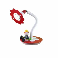 Lampes En Bois-Luminaires Elobra Lampe à poser Elobra FRED Rouge, Blanc, 1 lumière