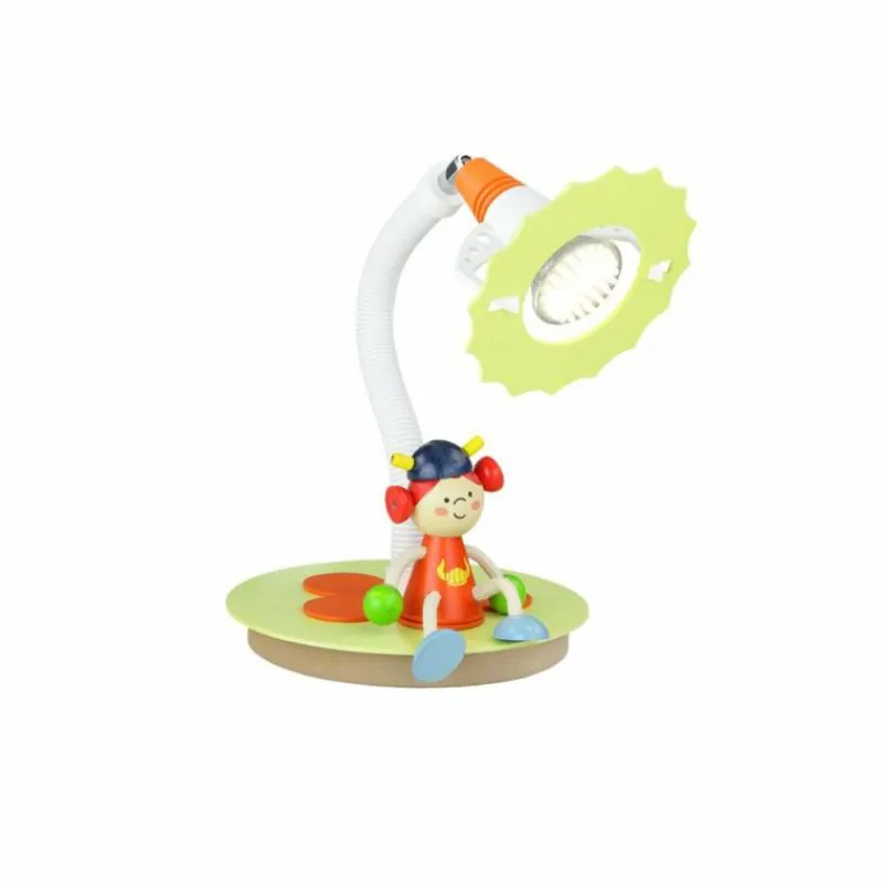 Lampes En Bois-Luminaires Elobra Lampe à poser Elobra WIKI Vert, Blanc, 1 lumière