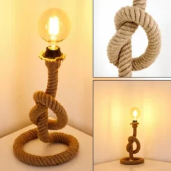 Lampes Vintages & Rétros-hofstein Lampe à poser Etowah Brun, Noir, 1 lumière