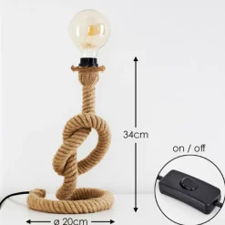 Lampes Vintages & Rétros-hofstein Lampe à poser Etowah Brun, Noir, 1 lumière