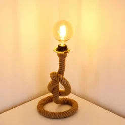 Lampes Vintages & Rétros-hofstein Lampe à poser Etowah Brun, Noir, 1 lumière