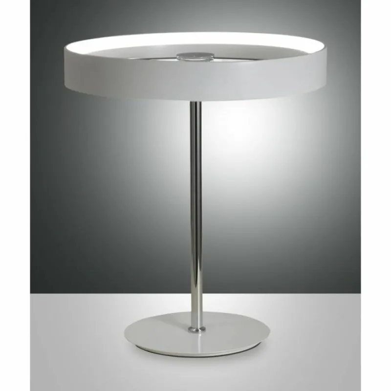 Luminaires Fabas Luce Lampe à poser Fabas Luce Double LED Chrome, Blanc, 1 lumière* Éclairage Led