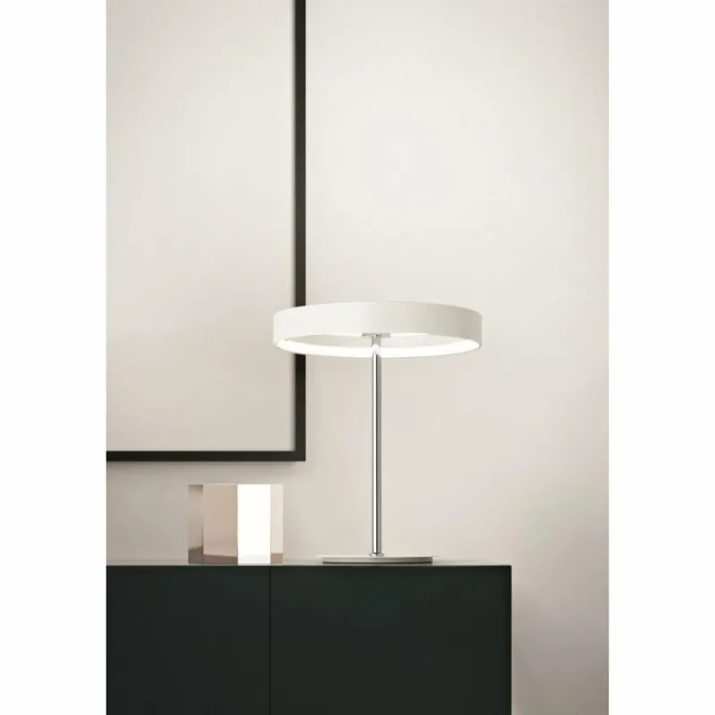 Luminaires Fabas Luce Lampe à poser Fabas Luce Double LED Chrome, Blanc, 1 lumière* Éclairage Led