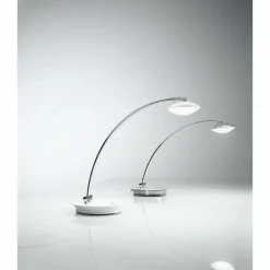 Luminaires Fabas Luce Lampe à poser Fabas Luce Hale LED Chrome, Blanc, 1 lumière* Éclairage Led