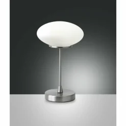 Luminaires Fabas Luce Lampe à poser Fabas Luce Jap LED Nickel mat, 1 lumière