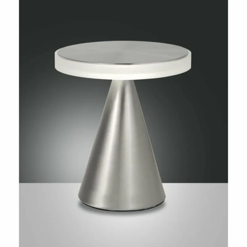Luminaires Fabas Luce Lampe à poser Fabas Luce Neutra LED Nickel mat, 1 lumière* Éclairage Led
