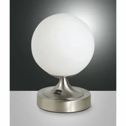 Luminaires Fabas Luce Lampe à poser Fabas Luce Perla Nickel brillant, 1 lumière