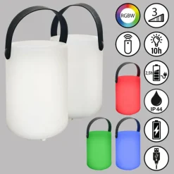 FHL easy Lampe à poser Ciro LED Blanc, 1 lumière, Télécommandes, Changeur de couleurs