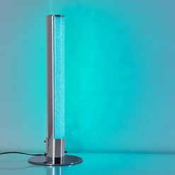 hofstein Lampe à poser Flaut LED Chrome, 1 lumière, Télécommandes, Changeur de couleurs* Éclairage Led