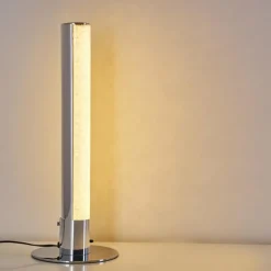 hofstein Lampe à poser Flaut LED Chrome, 1 lumière, Télécommandes, Changeur de couleurs* Éclairage Led