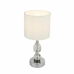 Lampes En Tissu-Luminaires Globo Lighting Lampe à poser Globo BRONN Blanc, 1 lumière