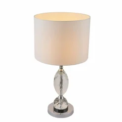 Lampes En Tissu-Luminaires Globo Lighting Lampe à poser Globo BRONN Blanc, 1 lumière