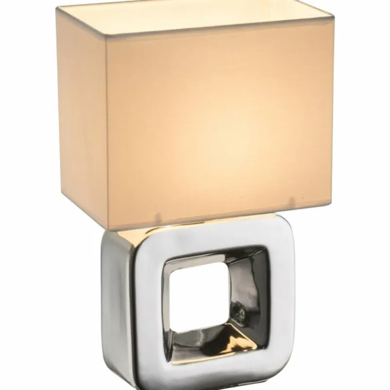 Lampes En Tissu-Luminaires Globo Lighting Lampe à poser Globo KILAUEA Chrome, 1 lumière