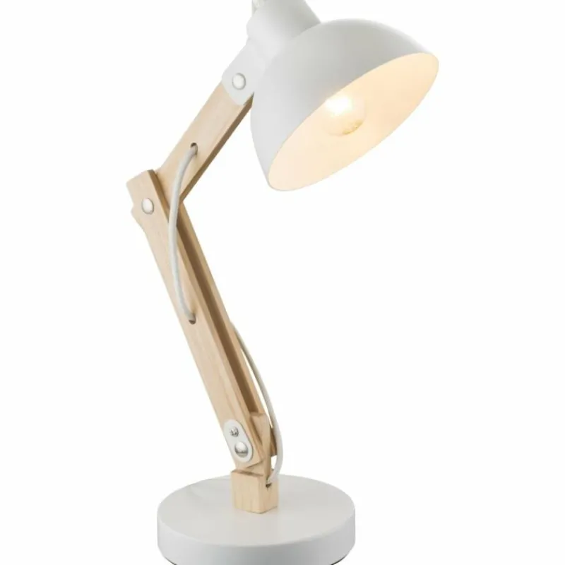 Luminaires Scandinaves-Luminaires Globo Lighting Lampe à poser Globo TONGARIRO Bois clair, 1 lumière