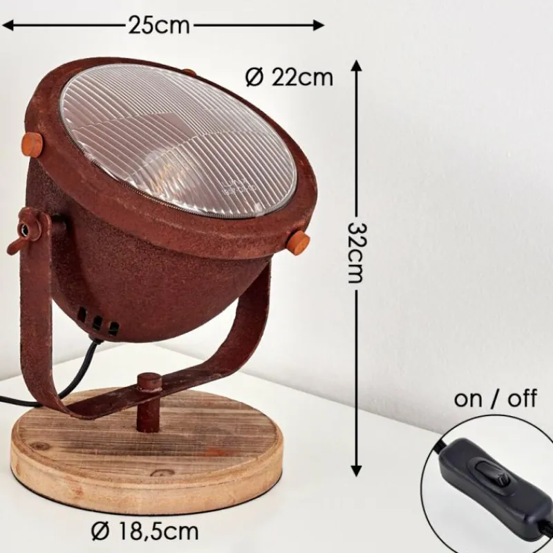 Lampes Industrielles-hofstein Lampe à poser Glostrup Brun, Rouille, 1 lumière