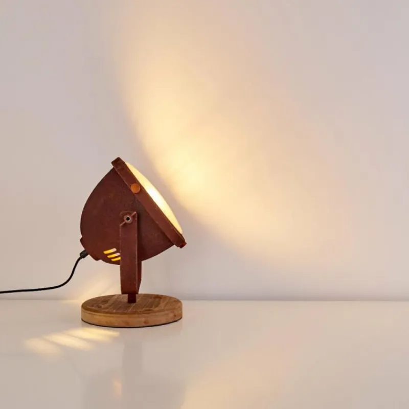 Lampes Industrielles-hofstein Lampe à poser Glostrup Brun, Rouille, 1 lumière