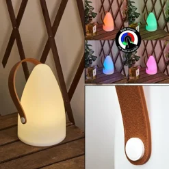 hofstein Lampe à poser Guari LED Brun, Blanc, 1 lumière, Changeur de couleurs