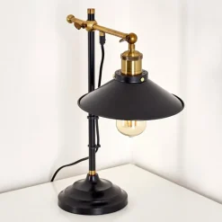 Lampes Dorées-hofstein Lampe à poser Gudem Noir doré, 1 lumière