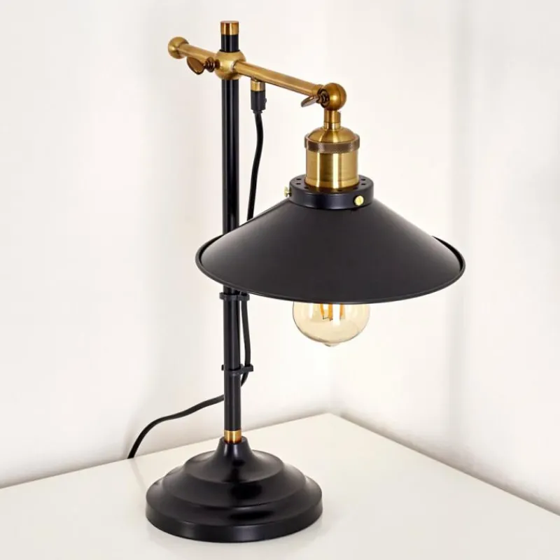 Lampes Dorées-hofstein Lampe à poser Gudem Noir doré, 1 lumière