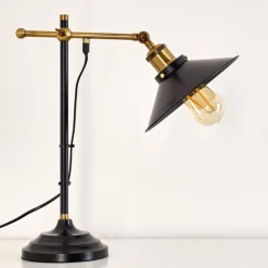 Lampes Dorées-hofstein Lampe à poser Gudem Noir doré, 1 lumière