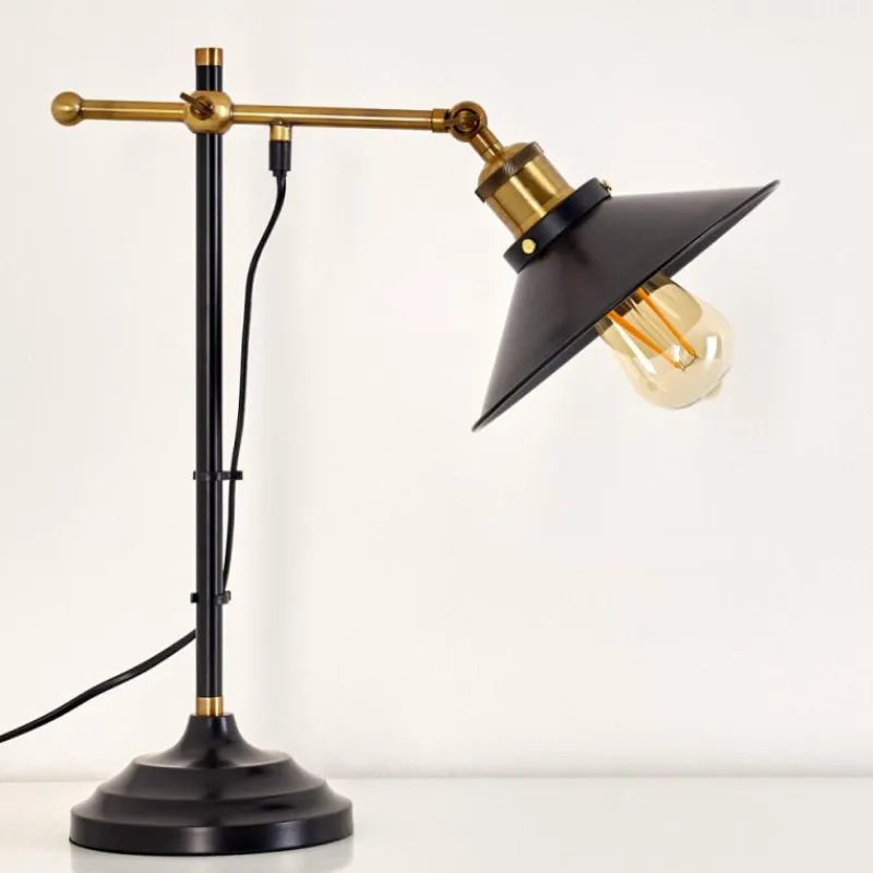 Lampes Dorées-hofstein Lampe à poser Gudem Noir doré, 1 lumière