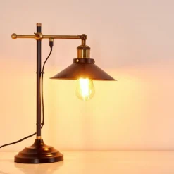 Lampes Dorées-hofstein Lampe à poser Gudem Noir doré, 1 lumière