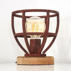 Lampes Industrielles-hofstein Lampe à poser Haervej Bois clair, Rouille, 1 lumière