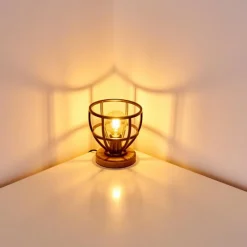 Lampes Industrielles-hofstein Lampe à poser Haervej Bois clair, Noir, 1 lumière