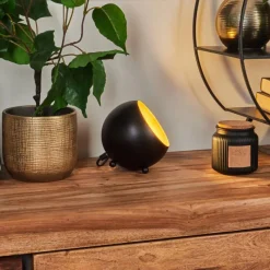 Lampes Dorées-hofstein Lampe à poser Hajo Noir doré, 1 lumière