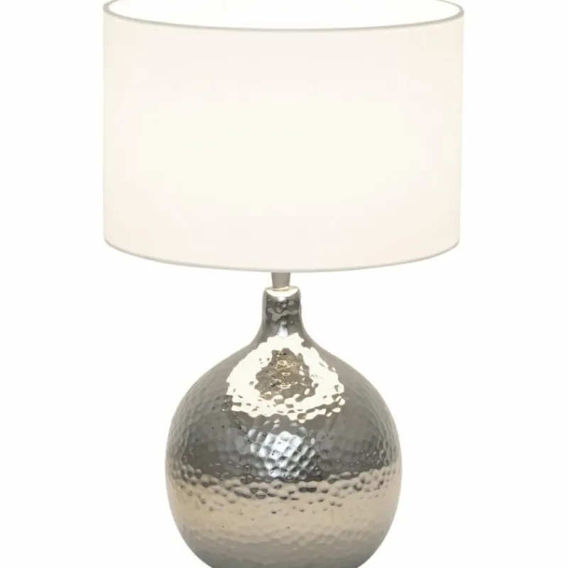 Lampes En Tissu-Luminaires Holländer Lampe à poser Holländer ANANAS Argenté, 1 lumière