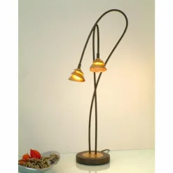 Lampes Dorées-Luminaires Holländer Lampe à poser Holländer SNAIL TWO Brun, Or, Noir, 2 lumières