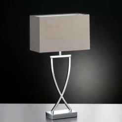 Lampes En Tissu-Luminaires Fischer & Honsel Lampe à poser Honsel Anni Chrome, 1 lumière