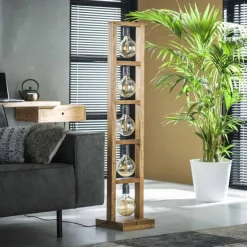 Lampes Vintages & Rétros-hofstein Lampe à poser HOOFPLAAT Bois clair, 5 lumières