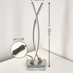 hofstein Lampe à poser Horpmaal LED Nickel mat, 2 lumières* Lampes À Poser