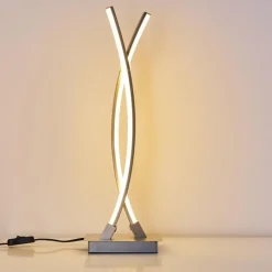 hofstein Lampe à poser Horpmaal LED Nickel mat, 2 lumières* Lampes À Poser