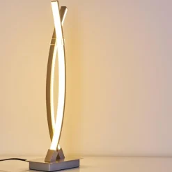 hofstein Lampe à poser Horpmaal LED Nickel mat, 2 lumières* Lampes À Poser