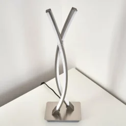 hofstein Lampe à poser Horpmaal LED Nickel mat, 2 lumières* Lampes À Poser