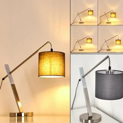 Lampes En Tissu-hofstein Lampe à poser Huemoz Nickel mat, 1 lumière