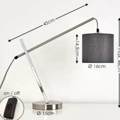 Lampes En Tissu-hofstein Lampe à poser Huemoz Nickel mat, 1 lumière