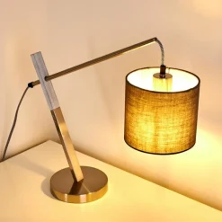 Lampes En Tissu-hofstein Lampe à poser Huemoz Nickel mat, 1 lumière