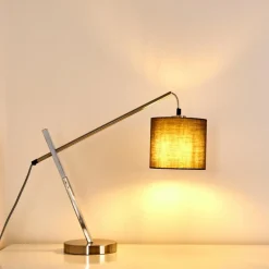 Lampes En Tissu-hofstein Lampe à poser Huemoz Nickel mat, 1 lumière