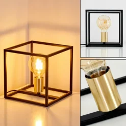 Lampes Dorées-hofstein Lampe à poser Ibusuki Or, Laiton, Noir, 1 lumière