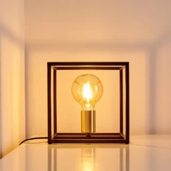 Lampes Dorées-hofstein Lampe à poser Ibusuki Or, Laiton, Noir, 1 lumière