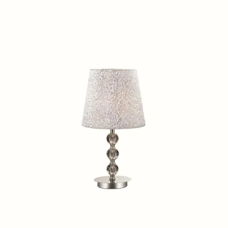 Lampes En Tissu-Luminaires Ideallux Lampe à poser Ideal Lux LE ROY Chrome, 1 lumière