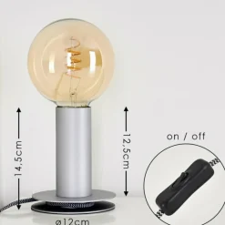 Lampes Vintages & Rétros-hofstein Lampe à poser Kimstad Argenté, 1 lumière